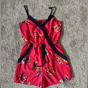 Fire LA pink and navy romper with pockets! Size medium
